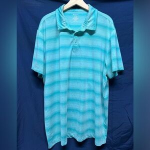Aqua stripe men’s polo